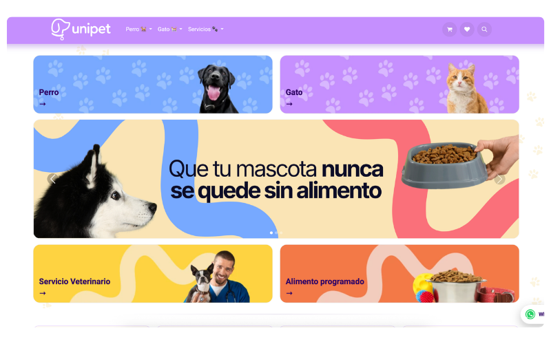 E-commerce de Unipet